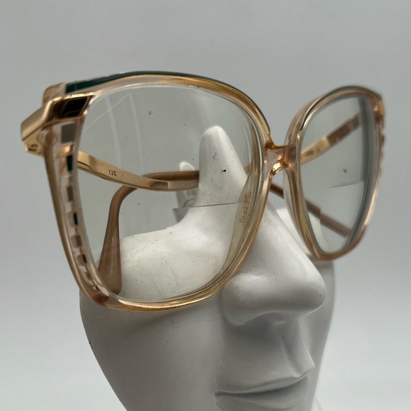 Vintage Logo Paris Green Gold Oval Sunglasses Frames - Picture 2 of 4